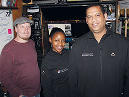 From Left to Right: Cor Rademeyer (The weatherman), Katlego Mangope and Iddo Japhta.
